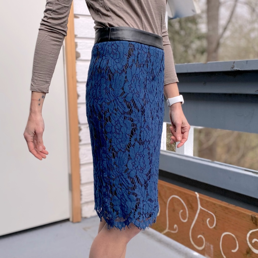 Brixton Ivy Deep Blue Lace Skirt